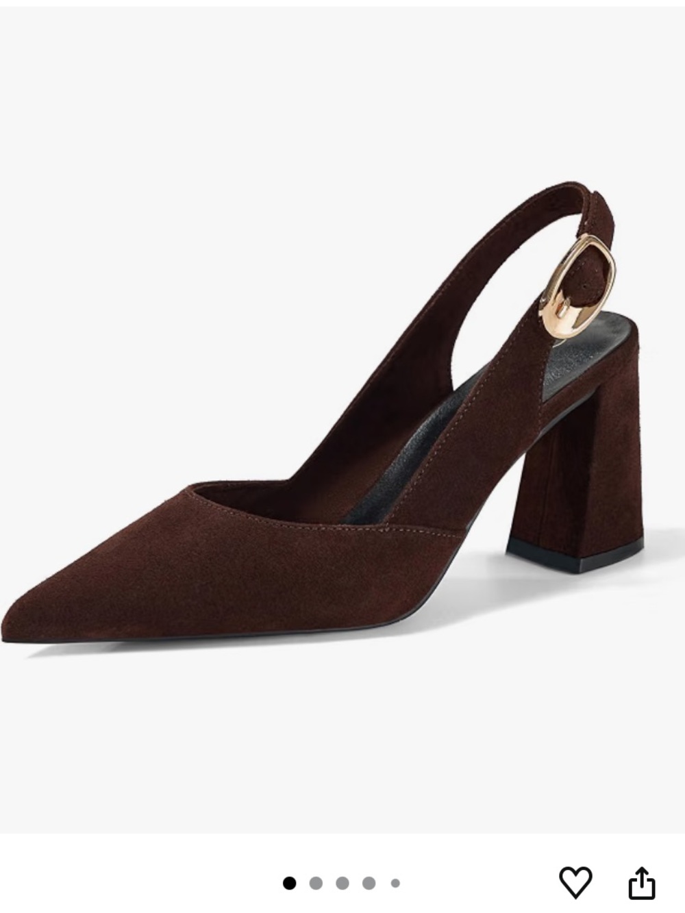 Genuine Leather Pointed Toe Slingback Pumps